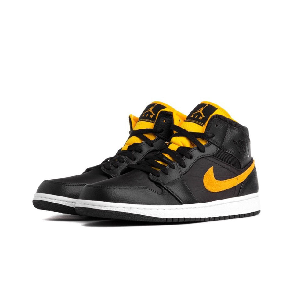 Air Jordan 1 Mid Negro / Dorado