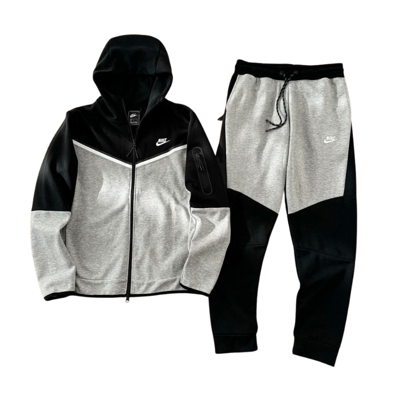 CONJUNTO NIKE TECH FLEECE NEGRO/ GRIS
